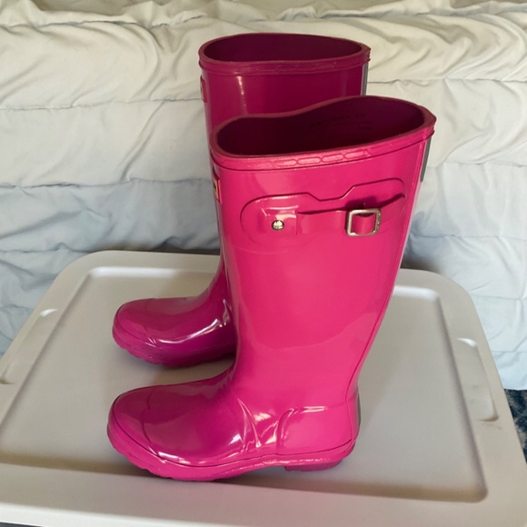 Original Kids Gloss Pink Hunter Boots kids size 4/5 women’s size 5 - Picture 6 of 16